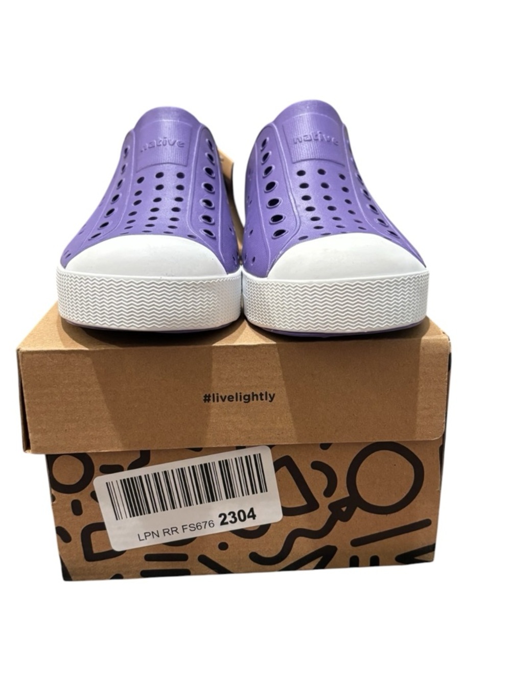 NWT Native Jefferson Purple Slip-On Perforated Sneaker - Picture 2 of 5